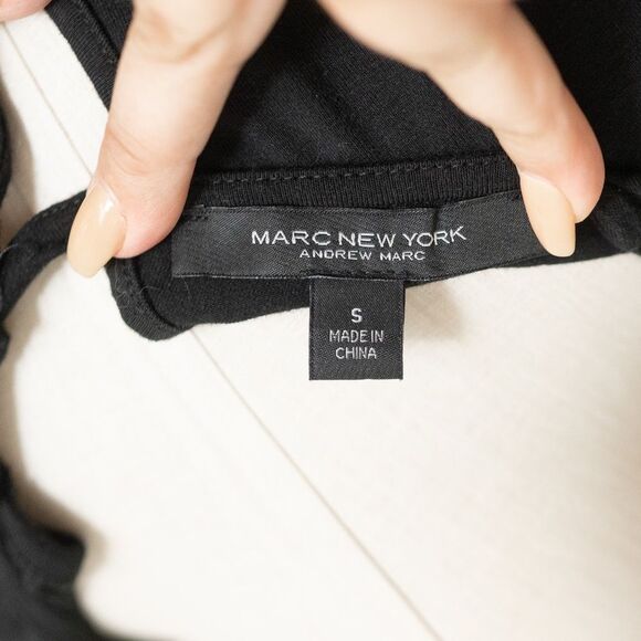 MARC New York Black Eyelet Lace Long Sleeve Shirt‎ size S - Picture 11 of 13